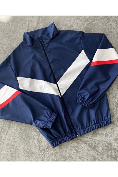 Lushen Unisex Dijital Baskı Paraşüt Kumaş Oversize Baskılı Siyah Rüzgarlık Ya...