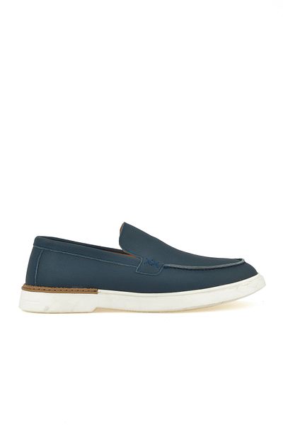 Ziya Men's Genuine Leather Shoes - Navy Blue 1511007 Zb04