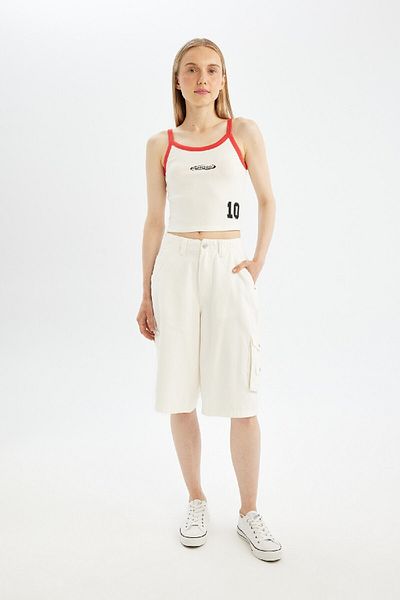 DeFacto Bermudashorts aus Gabardine mit hoher Taille - Coool D1250ax24sm