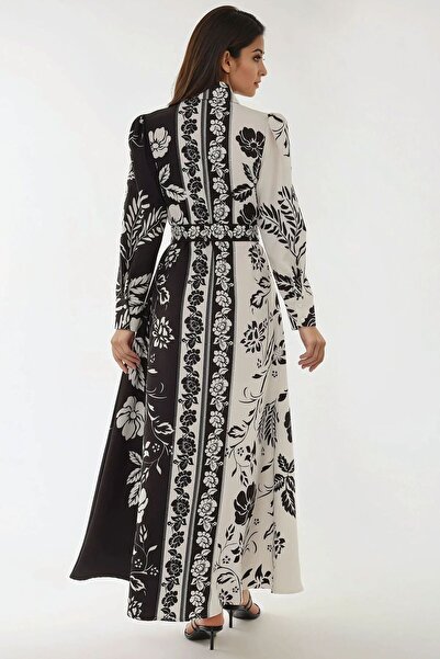 Hiccup Printed Long Sleeve Belted Maxi Dress