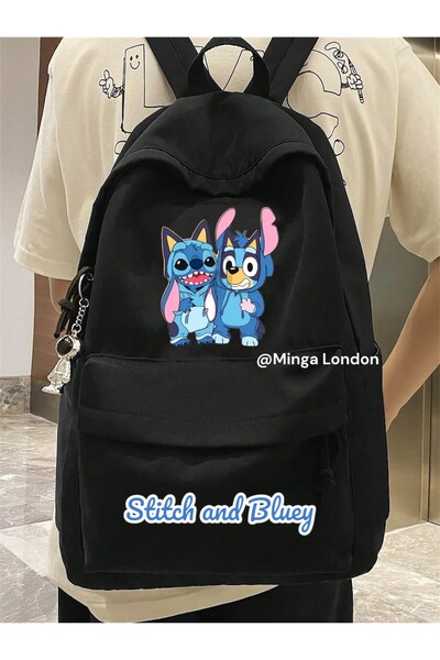 weywot حقيبة ظهر مدرسية مطبوعة للزوجين من Stitch and Bluey، وغرفة الدراسة، وج...