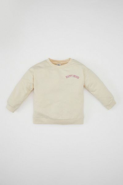 DeFacto Baby Girl Crew Neck Letter Printed Sweatshirt D0740A524Au