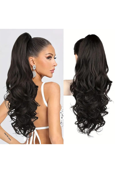 AKOLİFE Păr cu coadă de cal cu cataramă castaniu închis - Textura părului real