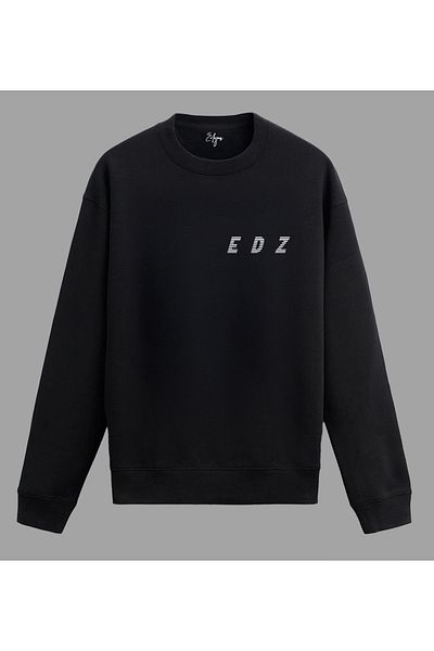 Edizen Unisex Oversize Dragon Slayer Premium Sweatshirt Black 100% Cotton