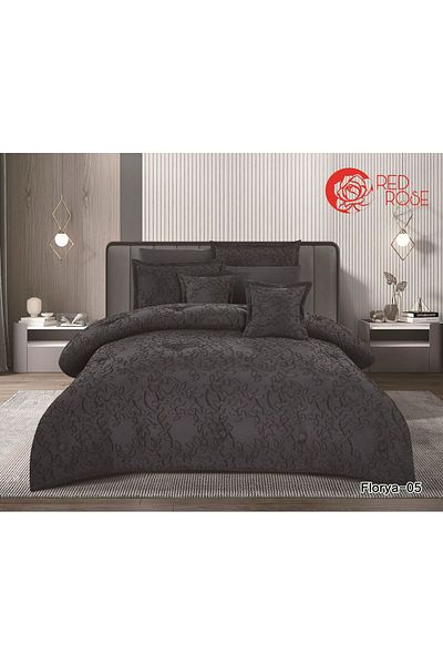 Red Rose Floria Microfiber Double Bedspread 8 Pieces
