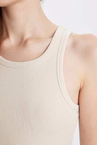 DeFacto Bodycon Halter Yaka Fitilli Kaşkorse Kolsuz Midi Elbise U8106az24sm