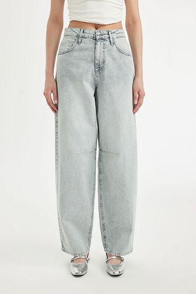 DeFacto High Waist Baggy Fit Lange Jeans - verwaschene Hose D0192ax24hs