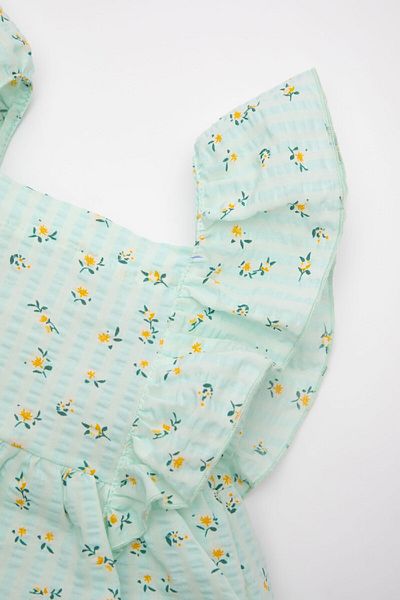 DeFacto Baby Mädchen Blumen Kurzarm Popeline Kleid C7244A524SM