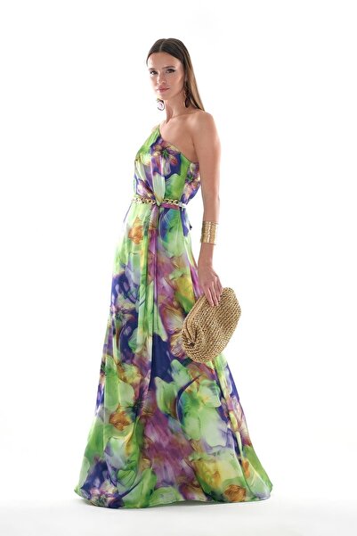 EXPLOSION Beli Düğüm Detaylı Maksi Boy Elbise