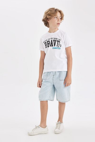 DeFacto Kurzärmeliges Rundhals-T-Shirt für Jungen D0446A824HS