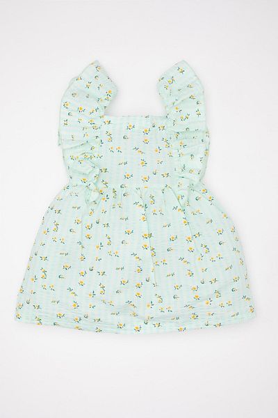 DeFacto Baby Mädchen Blumen Kurzarm Popeline Kleid C7244A524SM