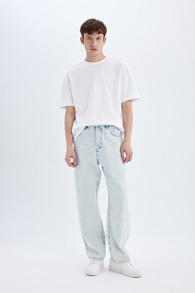 DeFacto Wide Fit Baggy Fit Jean Trousers - Normal Waist D1819AX24SM