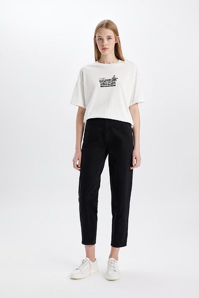 DeFacto Oversize Fit Crew Neck Printed Short Sleeve T-shirt D1983AX24SM