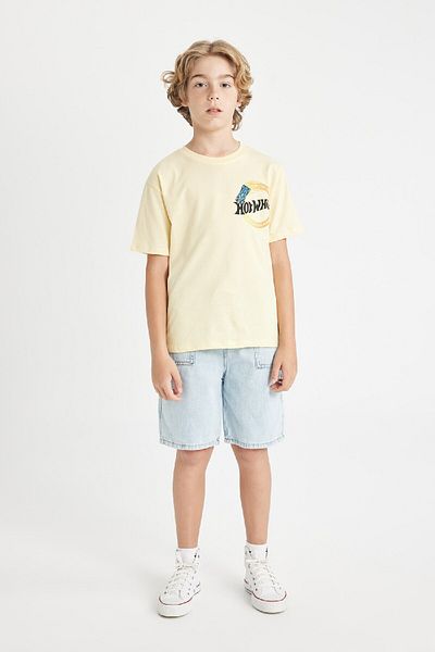 DeFacto Hot Wheels Jungen T-Shirt - Rundhalsausschnitt, Kurzarm D1369a824sm