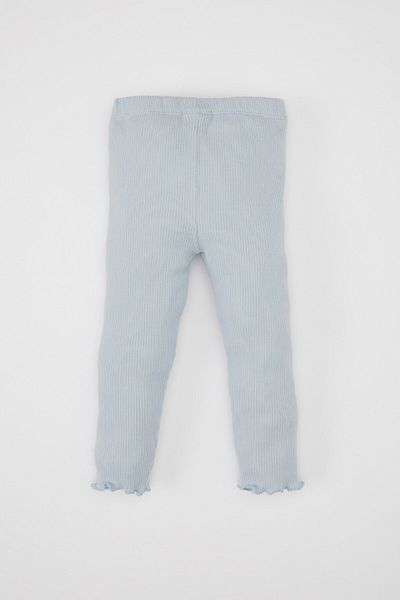 DeFacto Floral Print Ribbed Long Sleeve T-Shirt and Elastic Waist Bottom for Baby Girl - Y1122A224Au
