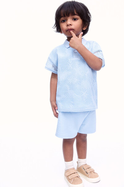 H&M 2 Parçalı Polo Tişört ve Şort Set