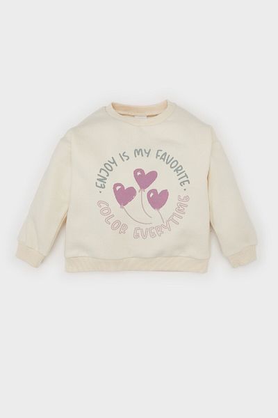 DeFacto Baby Girl Crew Neck Printed Sweatshirt D1660A524Wn