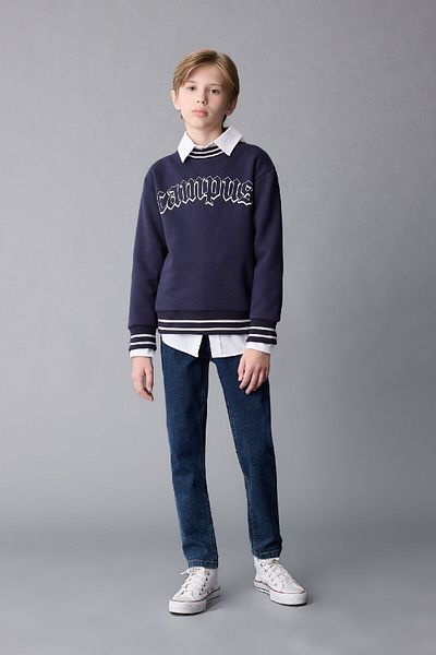 DeFacto Pantaloni de jeans cu buzunar cu picior drept pentru băiat C5719a824wn