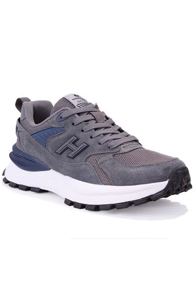 Hammer Jack 10125001 Peru Premium Dark Grey Navy Blue Orthopedic Daily Δερμάτινα Ανδρικά Αθλητικά Παπούτσια