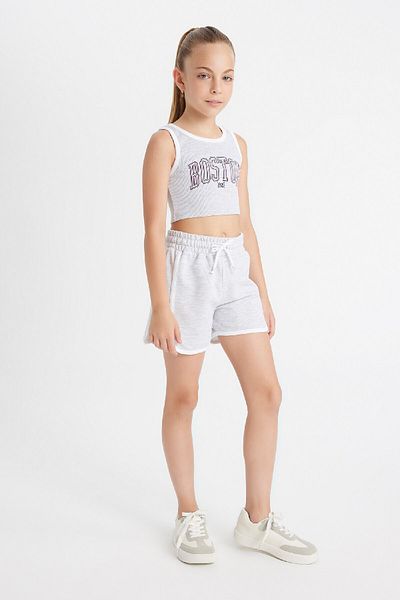 DeFacto Lány 2 részes szett Corduroy Camisole Printed Crop atléta rövidnadrág D0069a824hs
