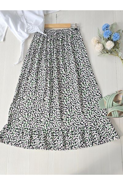 ENDAMIM Plus Size Viscosse Skirt