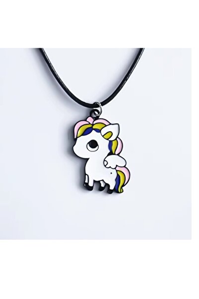 mos&more Unicorn Suni Deri Kayışlı Unisex Çocuk Kolye