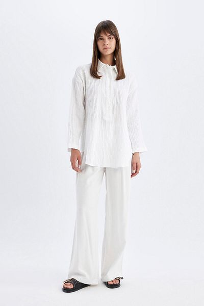 DeFacto Μακρυμάνικο πουκάμισο Muslin Relax Fit - D2256AX24SM