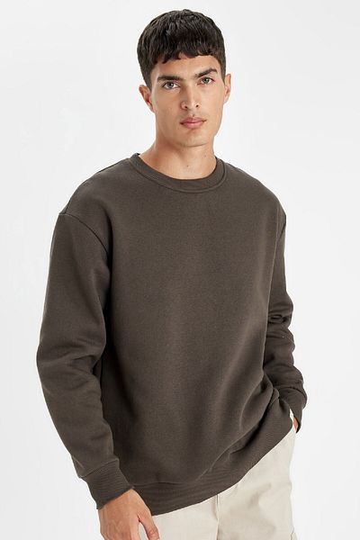 DeFacto Oversize mikina Wide Fit Crew Neck Thick Basic Plain T5139Az24Au