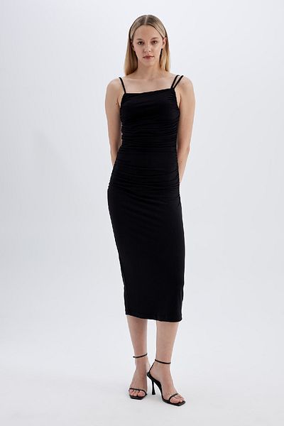DeFacto Strappy Bodycon Midi šaty - C8948AX24SM