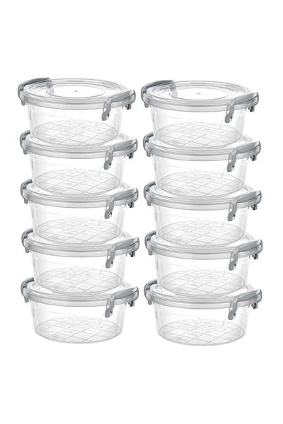 OEM Plastic food containers with lids, 10 pcs x 300 ml