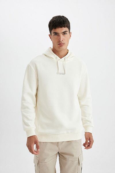 DeFacto 100% bavlna Relax Fit mikina s kapucí a potiskem Y9652az24au
