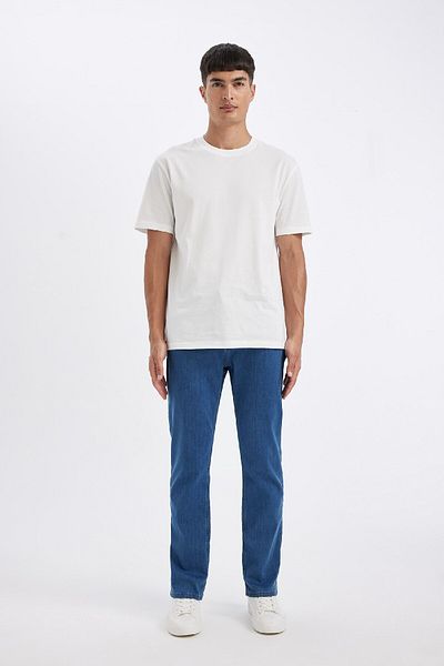 DeFacto High Waist Wide Leg Diago Jean Trousers - Comfort Fit D2403AX24SM