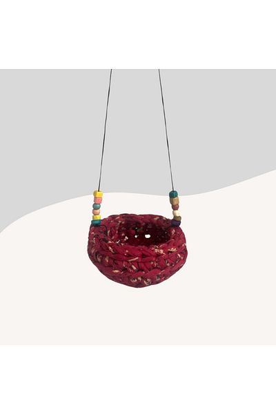 Miçikopet Hammock Swing for Budgies Patterned Red 7cm
