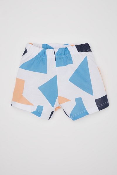 DeFacto Baby Boy 2L Anzug gemustertes Kurzarm-T-Shirt und elastische Shorts D1509a524sm