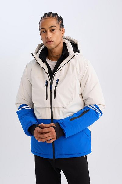 DeFacto Defactofit Water Repellent Ski Coat with Hood, Zipper and Pocket D1590Ax24Wn