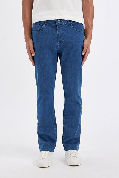 DeFacto High Waist Wide Leg Diago Jean Trousers - Comfort Fit D2403AX24SM