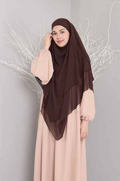 Mihrisina collection 3 layer soufflé hijab khimar hijab shawl ready turban