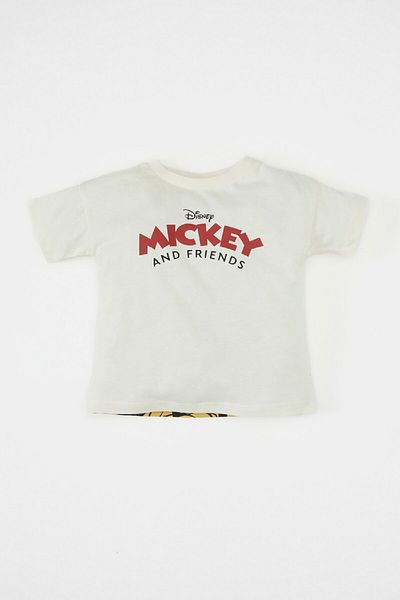 DeFacto Disney Mickey & Minnie Baby Boy T-Shirt - Crew Neck, Short Sleeve D1477A524Sm