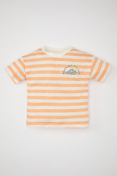 DeFacto Baby Boy Striped Crew Neck Short Sleeve T-Shirt - D1504A524Sm