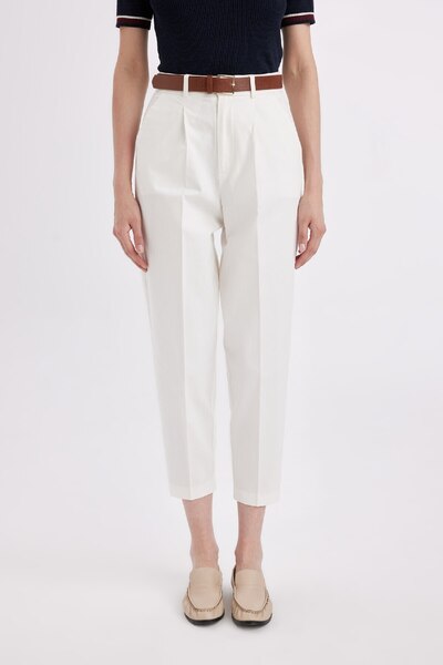 DeFacto Carrot Fit Gabardine Pants High Waist Short Leg D2732Ax24Sm