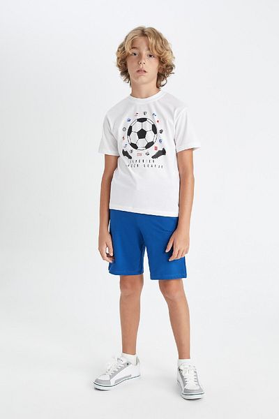 DeFacto Printed Short Sleeve T-Shirt and Shorts 2 Pieces Set for Boys - D1356a824hs