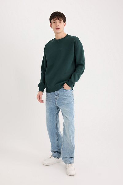 DeFacto Φούτερ με στάμπα Crew Neck Box Fit X8282az24au