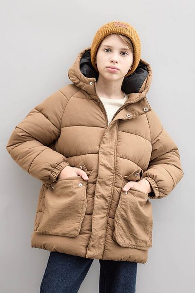 DeFacto Pufferjacke für Jungen – wasserabweisend, mit Kapuze, Reißverschluss und Tasche C8805a824wn