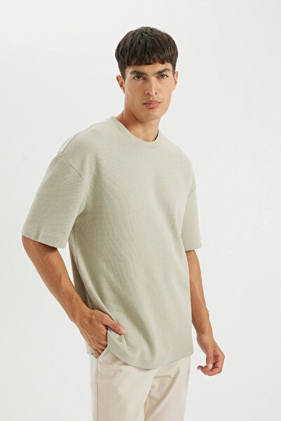 DeFacto Tričko Relax Fit Crew Neck Bavlna s krátkým rukávem Basic D2531Ax24Au