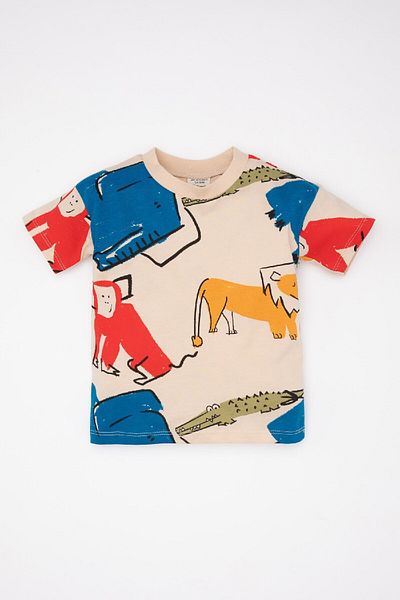 DeFacto Tricou cu model de animale pentru bebelusi baieti - C7852a524sm