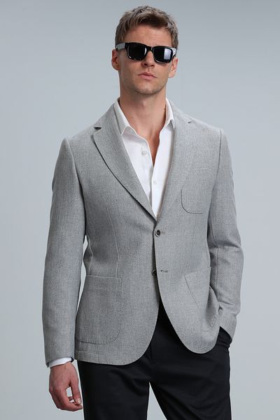 Lufian Gabriel Sports Men's Blazer Jacket Slim Fit Gray