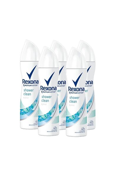 Rexona Rexona Motion Sense Shower Clean Women's Deodorant Spray, 5 x 150 ml