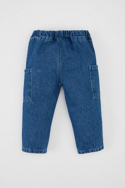 DeFacto Pantaloni de jeans cu buzunar cargo cu talie plată pentru bebeluși D2519a524au