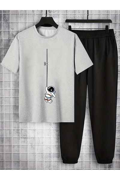 PENTHİLUS 2 Pieces Short Sleeve T-Shirt & Long Pants Suit Comfortable Tracksuit Set for Boys Teenagers