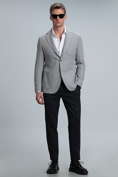 Lufian Gabriel Sports Men's Blazer Jacket Slim Fit Gray